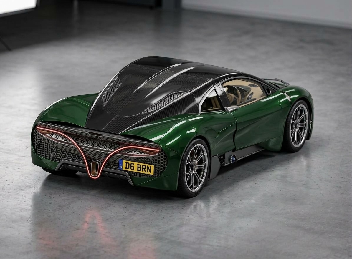 CAT Automotive — rear three-quarter, V tail light and carbon roof
