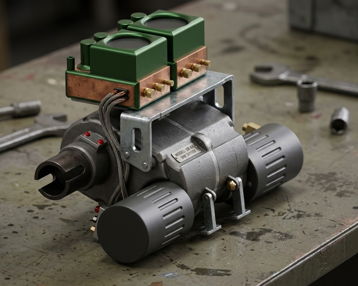 CAT Automotive 1:4 scale electric motor, gearbox and controller assembly — studio render